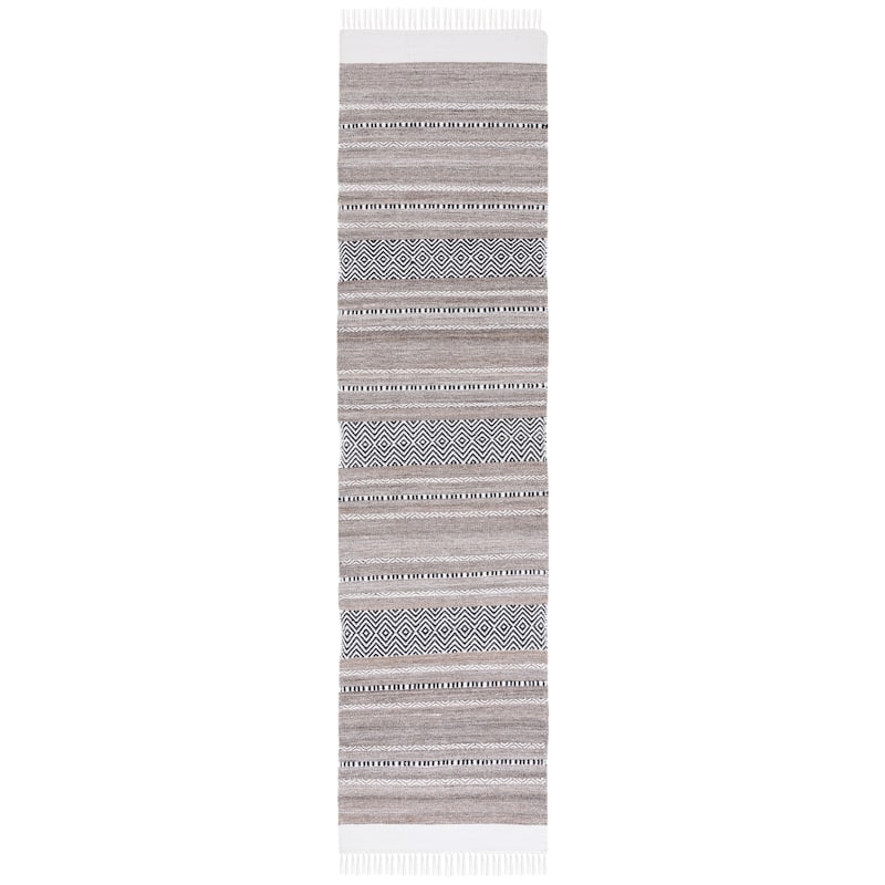SAFAVIEH Striped Kilim Kattie Boho Fringe Rug