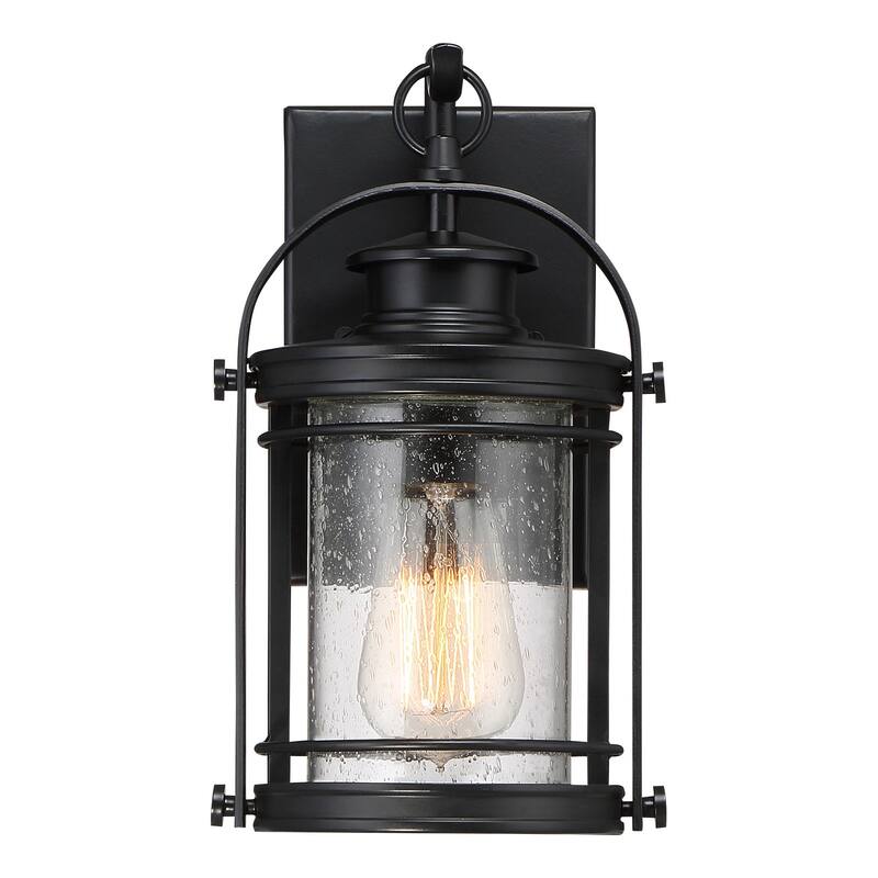 Booker 1-Light Outdoor Wall Lantern in Mystic Black