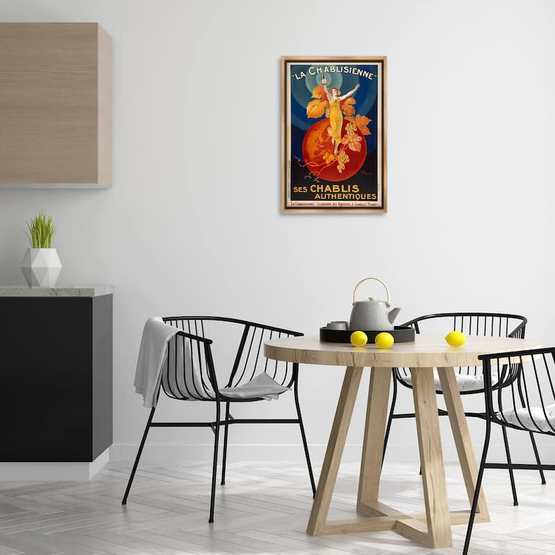 Stupell Vintage Champagne Advertisement Framed Floater Canvas Wall Art Design By Marcus Jules
