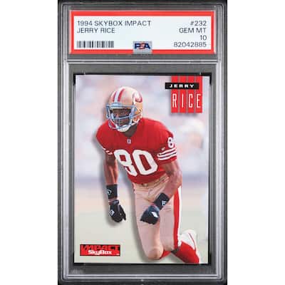 Jerry Rice 1994 Skybox Impact Football Card #232 Graded PSA 10 - 8'6" x 11'6"