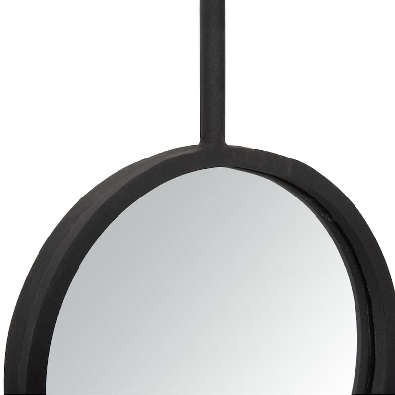 SAFAVIEH Ivana 18-inch Modern Black Round Mirror - 18" W x 2" L x 42" H - 18Wx2Dx42H