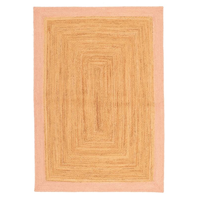 ECARPETGALLERY Braided Weave Palas Denizli Tan Jute Rug - 5'3 x 7'6