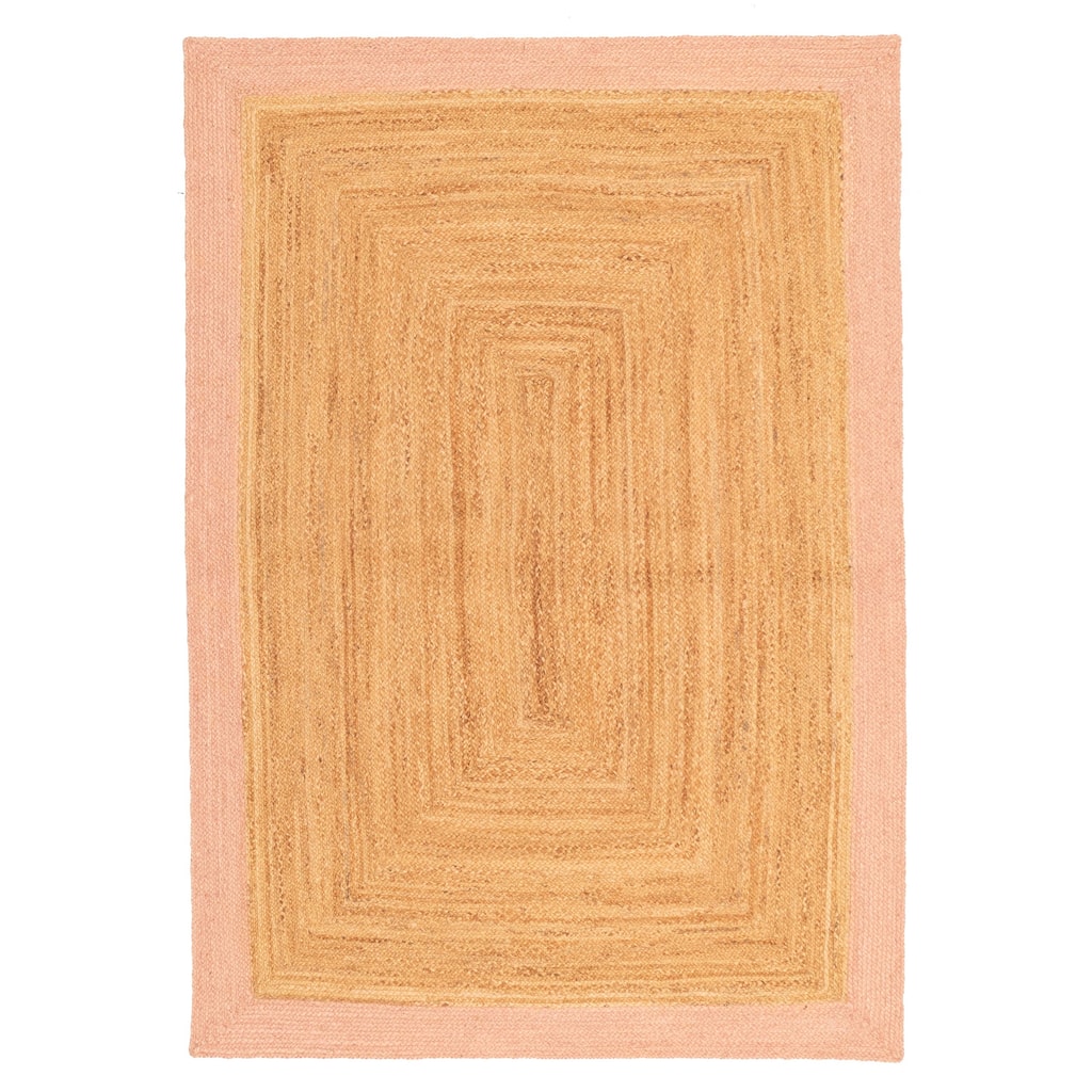 ECARPETGALLERY Braided Weave Palas Denizli Tan Jute Rug - 5'3 x 7'6