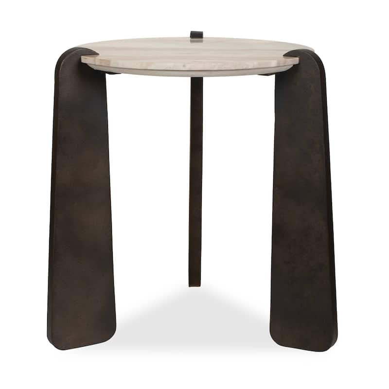 Uttermost Talud Modern Marble Side Table - 24.00" W x 24.00" H x 24.00" D