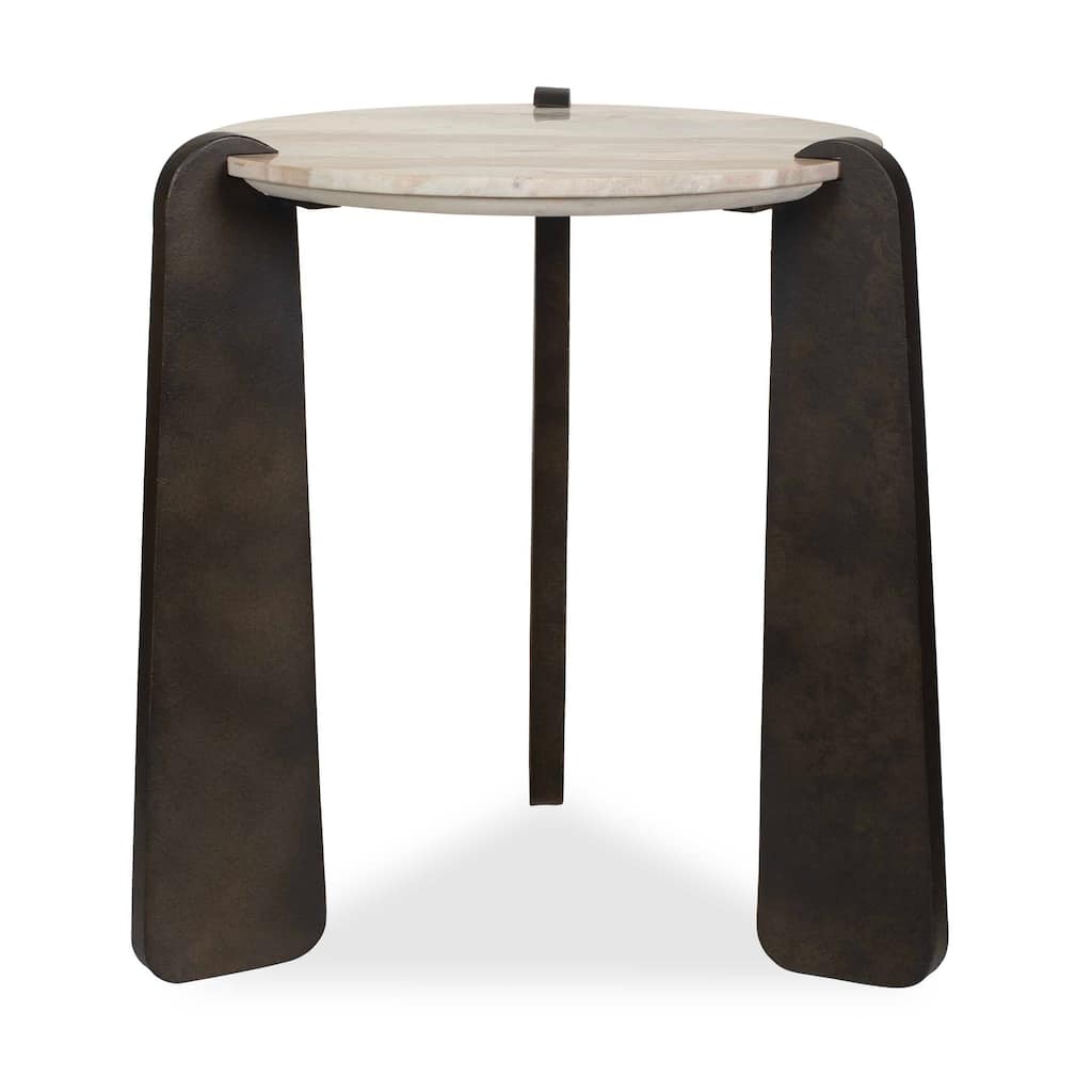 Uttermost Talud Modern Marble Side Table - 24.00" W x 24.00" H x 24.00" D