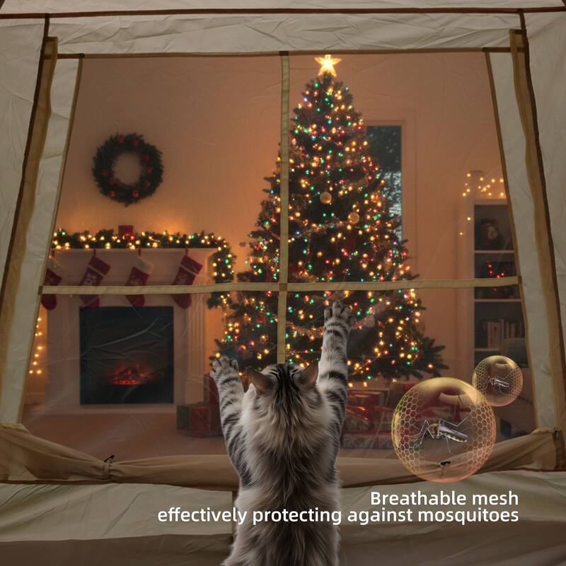 5.76 m ² Inflatable Tents for Camping with canopy, Blow Up Tent with Hand Pump, Easy Setup InflatableTent 4 Season Tent