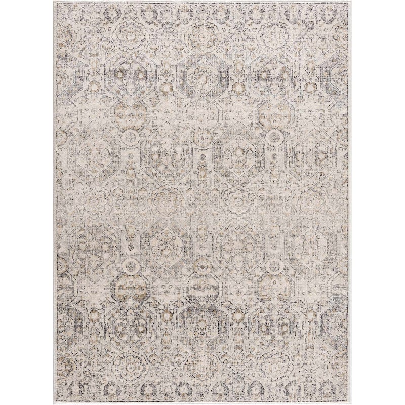 Hauteloom Bluffs Living Room, Bedroom Area Rug - Beige, Denim, Gray - 2' x 2'11" - 8'10" x 12' - Beige, Black, Charcoal / Parkerfield