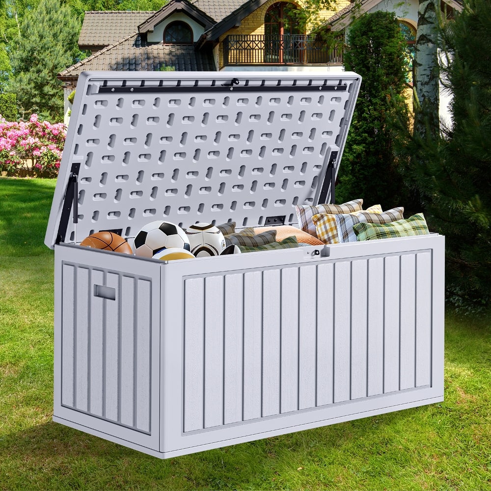 90 Gallons Water Resistant Resin Lockable Deck Box