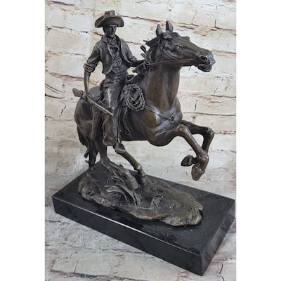 The Arizona Cowboy Bronze Statue, Inspired By Frederic Remington Sculpture Gift