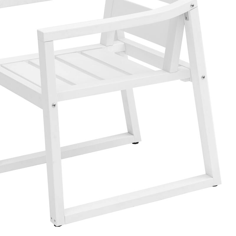 5-Piece HDPS Rectangular Patio Dining Set with Slatted Table Top and outdoor Armchairs - 23.6"D x 24.6"W x 34.6"H
