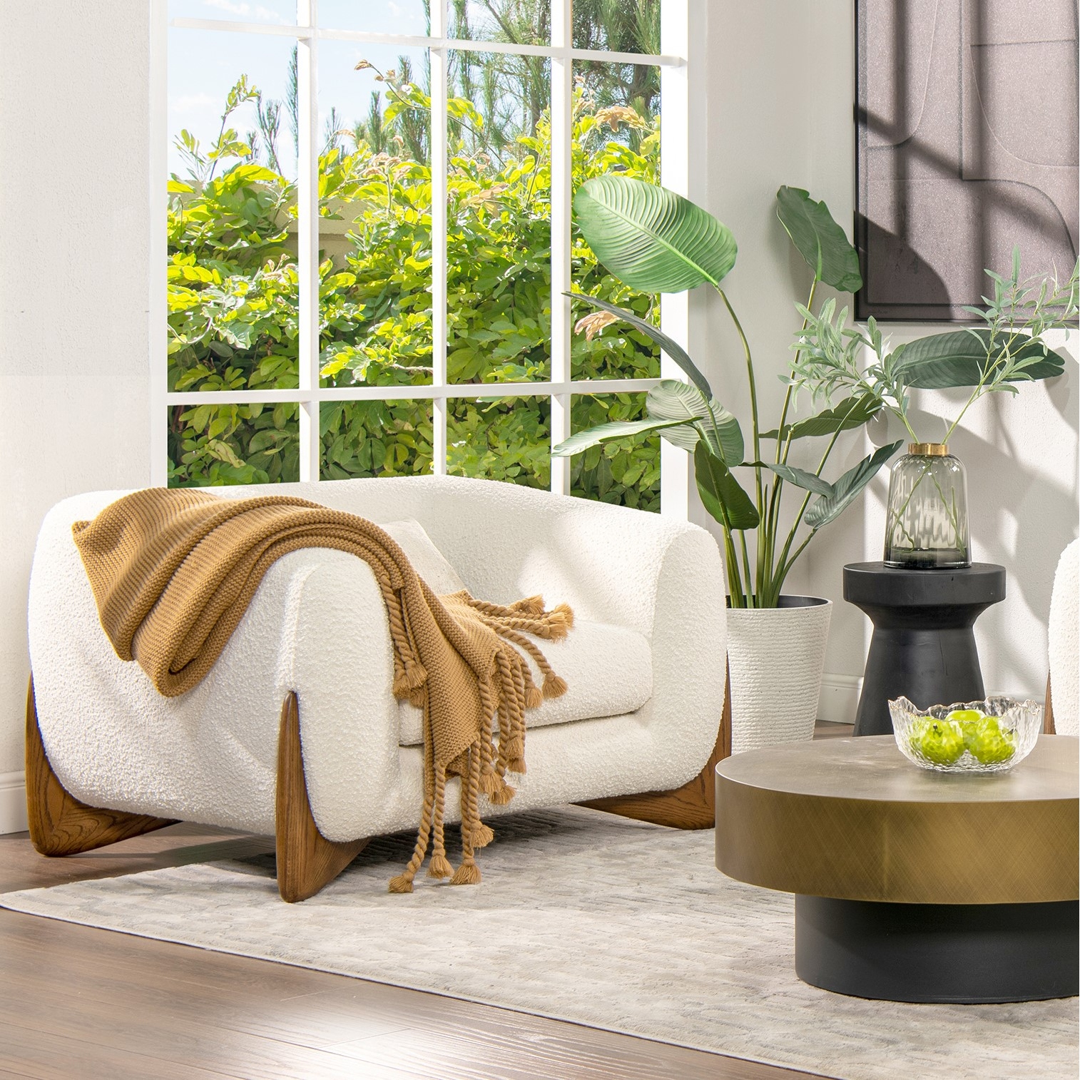 Arlo white faux sherpa clearance accent chair