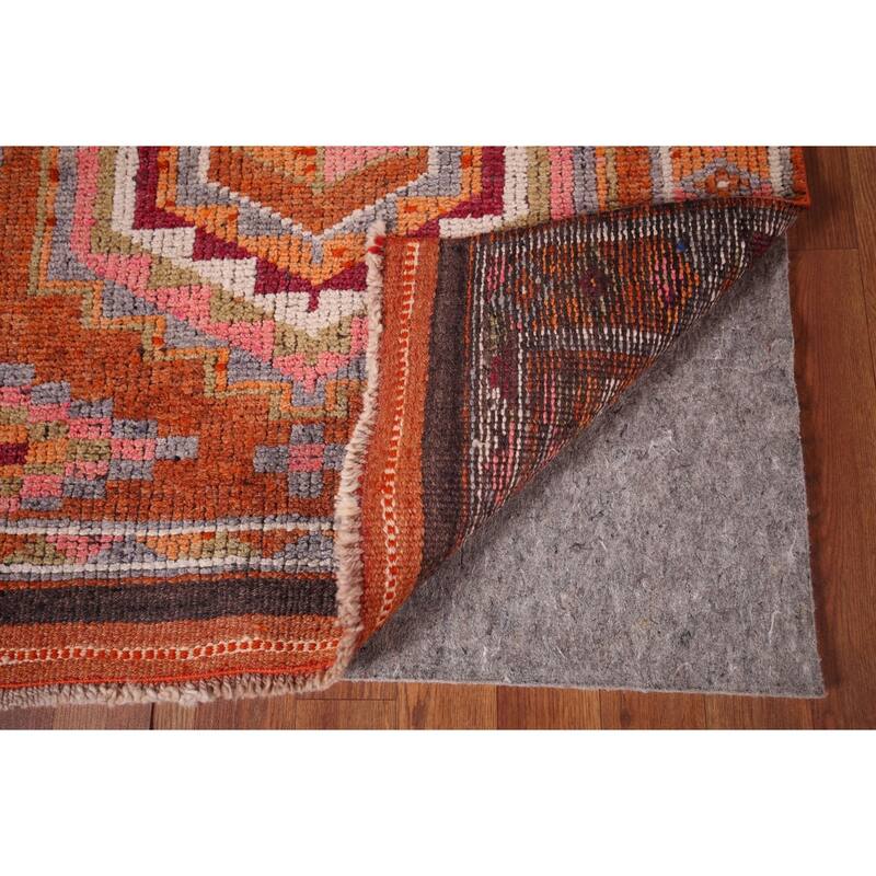 Oushak Turkish Vintage Runner Rug Hand-Knotted Foyer Wool Carpet - 2'11"x 12'10"
