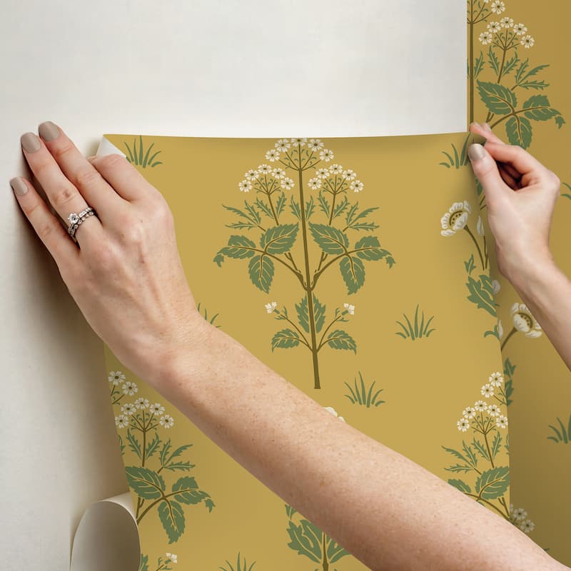 Meadow Sweet Saffron and Thyme Peel and Stick Wallpaper