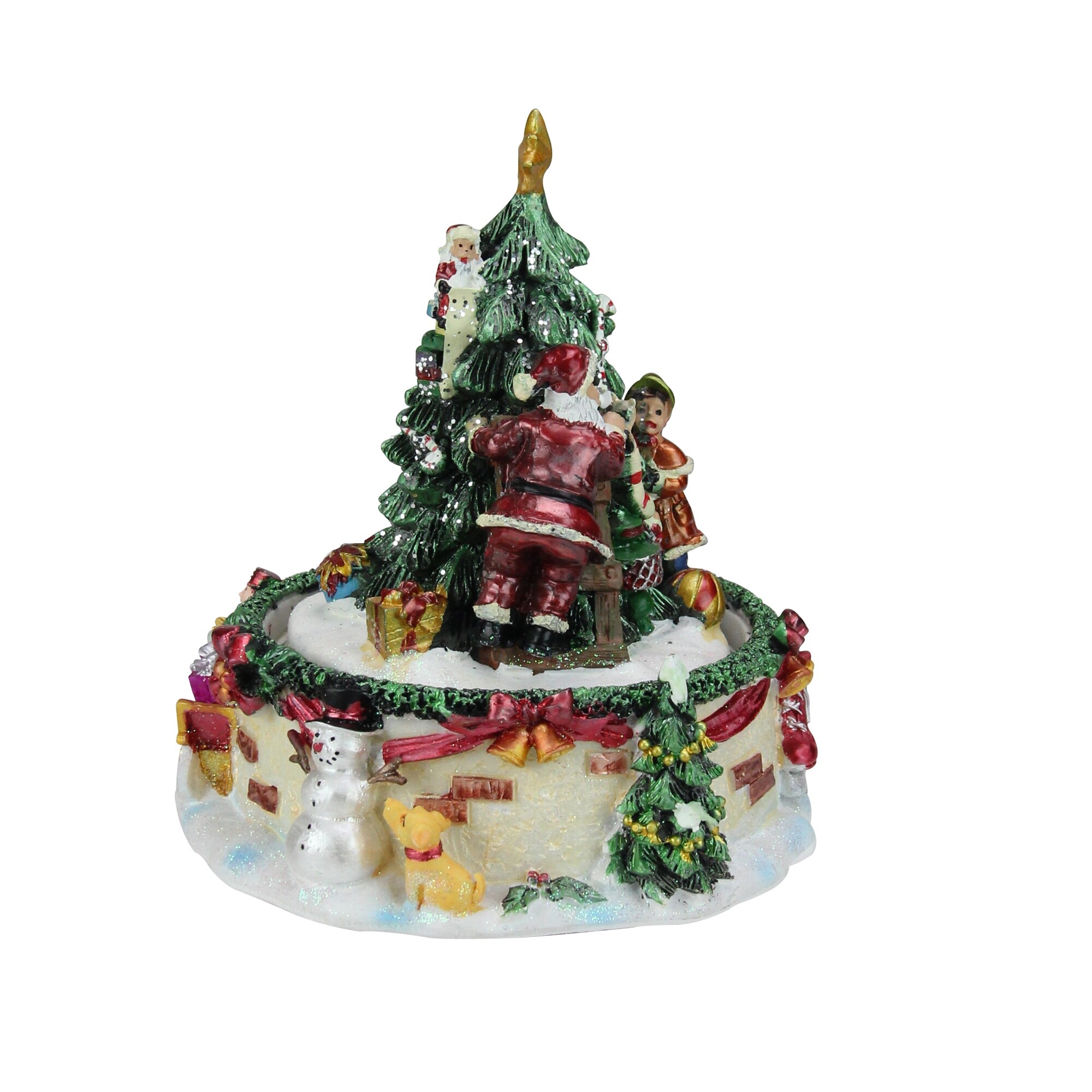 Shop 5 5 Musical Santa Claus And Christmas Tree Winter Scene Rotating Tabletop Decoration N A Overstock 16544455