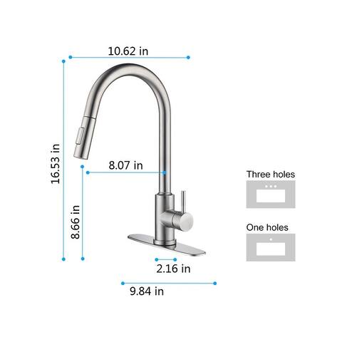 Touch Kitchen Faucet with Pull Down Sprayer, Single Handle High Arc Pull out Faucet, Single Level Stainless Steel Faucet