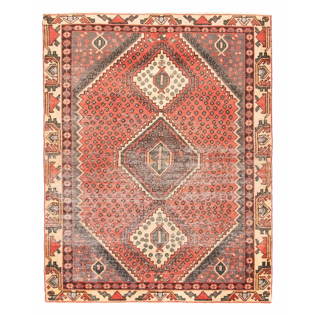 ECARPETGALLERY Hand-knotted Konya Anatolian Red Wool Rug - 4'7 x 5'11