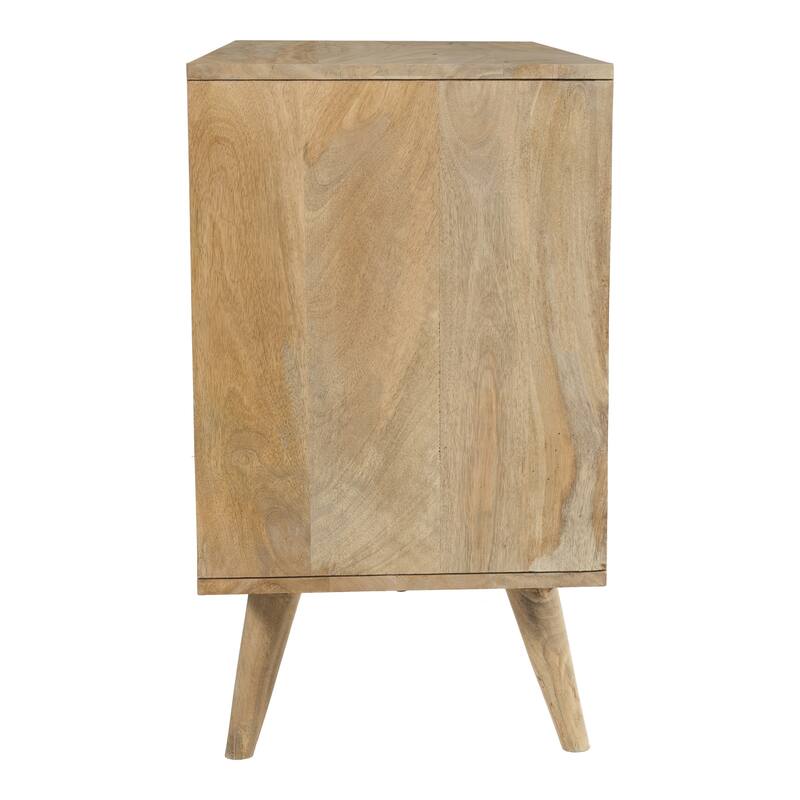 Glenda Two-Door Solid Wood with Natural Cane Sideboard