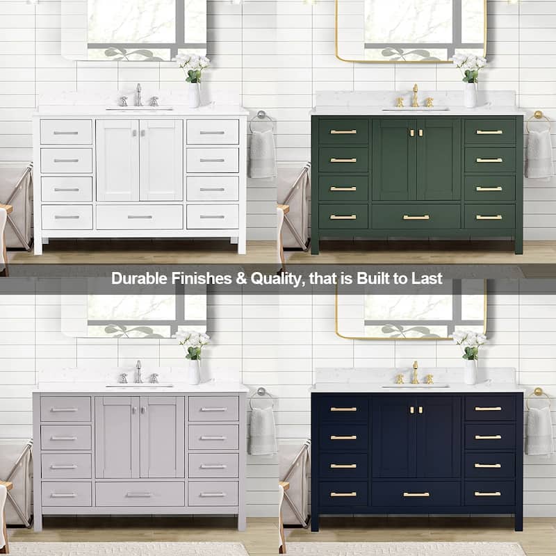 Prismora 54 inch Bathroom Vanity Set in Juniper Green