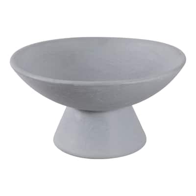 Pottery Terracotta Bowl Pedestal Base Modern Casual Decor - 7" Blue - 11.75" x 11.75" x 6.5"