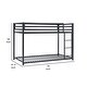 preview thumbnail 5 of 3, Ovi 78 Inch Twin Bunk Bed, Mounted Ladder, Ground Level Platform Bed, Black