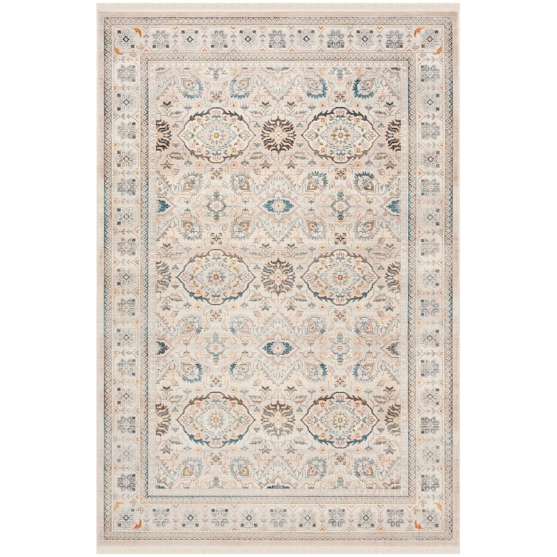 SAFAVIEH Vintage Boho Persian Concezia Oriental Polyester Rug with - 5' x 7'6" - Ivory/Light Grey