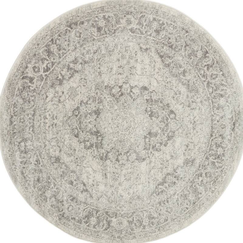 HomeRootsFloral Medallion Transitional Round Area Rug - 63' X '63' X '0.5