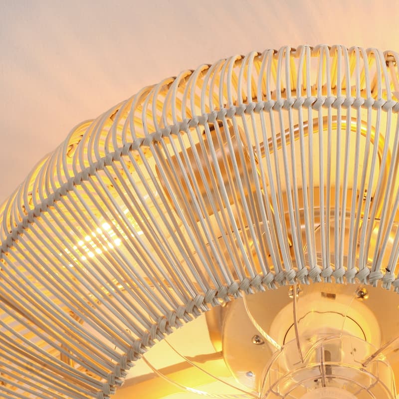 20" 4-Light Farmhouse Flush Mount Ceiling Fan with Light