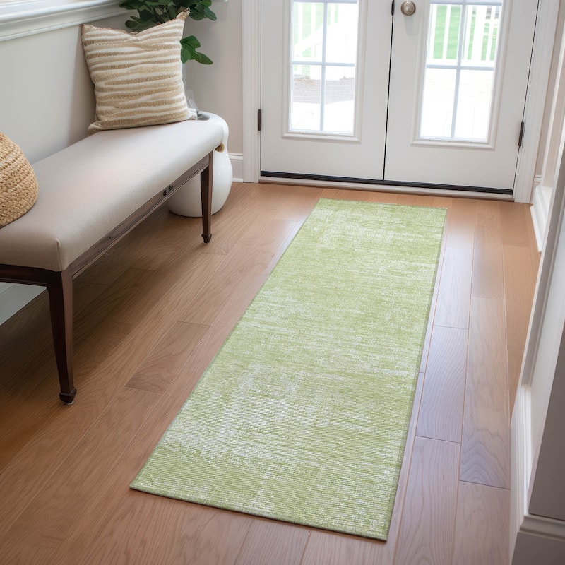 Machine Washable Indoor/ Outdoor Chantille Abstract Solid Rug
