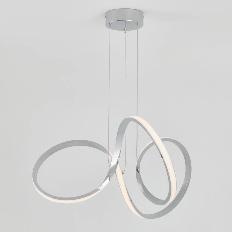 Artika Swirl LED Pendant Fixture, Chrome