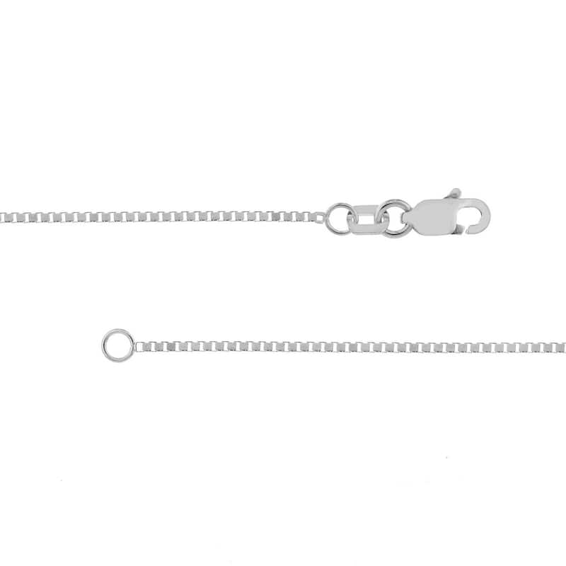 Curata 14k White Gold 0.96mm Box Chain Necklace (Lobster)