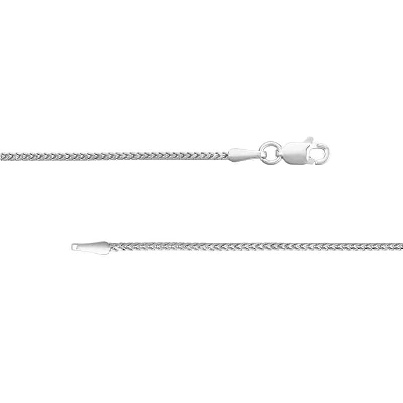 Curata 925 Sterling Silver Rhodium Plated 1.2mm Round Franco Chain Necklace (Lobster)