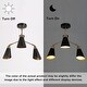preview thumbnail 4 of 4, Modern 3-Light Semi-Flush Ceiling Light Metal Black Gold Chandeliers - 22"Dia x 14.5"H