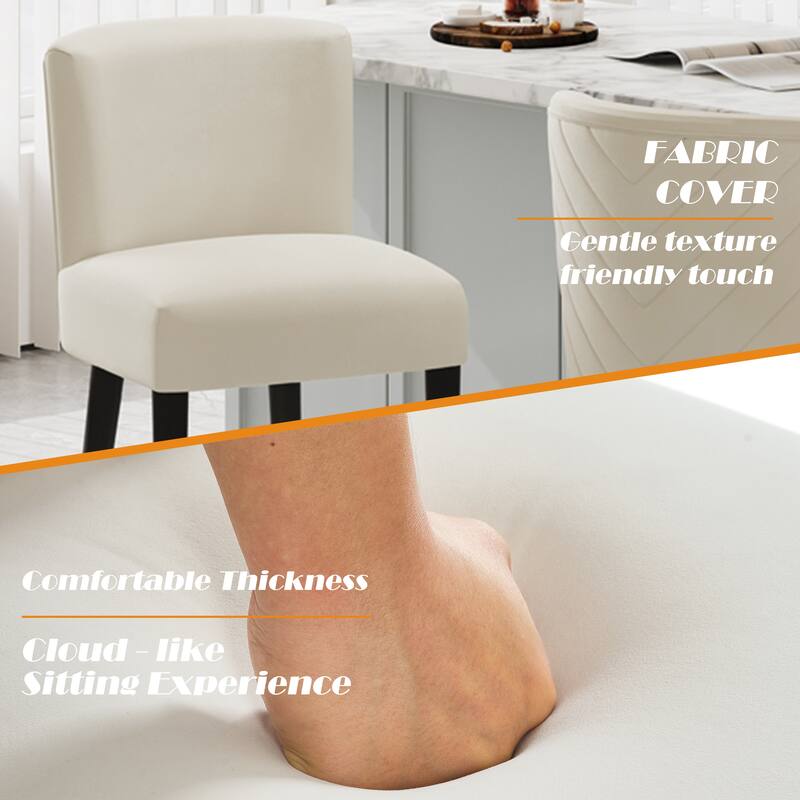 27 inch-counter stool, modern design with a smooth, light - colored fabric and circular footrest