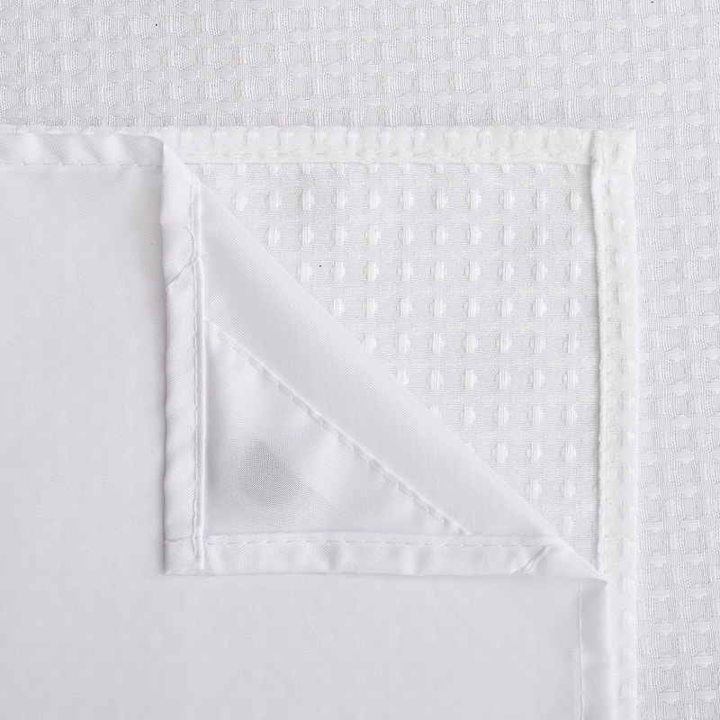 Utopia Alley No Hooks Required Waffle Weave Shower Curtain with Snap in Liner - 71"W x 74"H, White