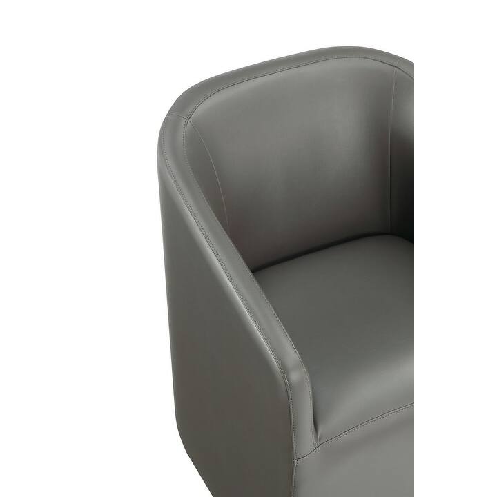 Manhattan Comfort Anna Modern Round Faux Leather Dining Armchair