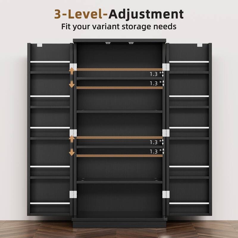 Futzca 47in Pantry Cabinet, Wooden Kitchen Storage Cabinets