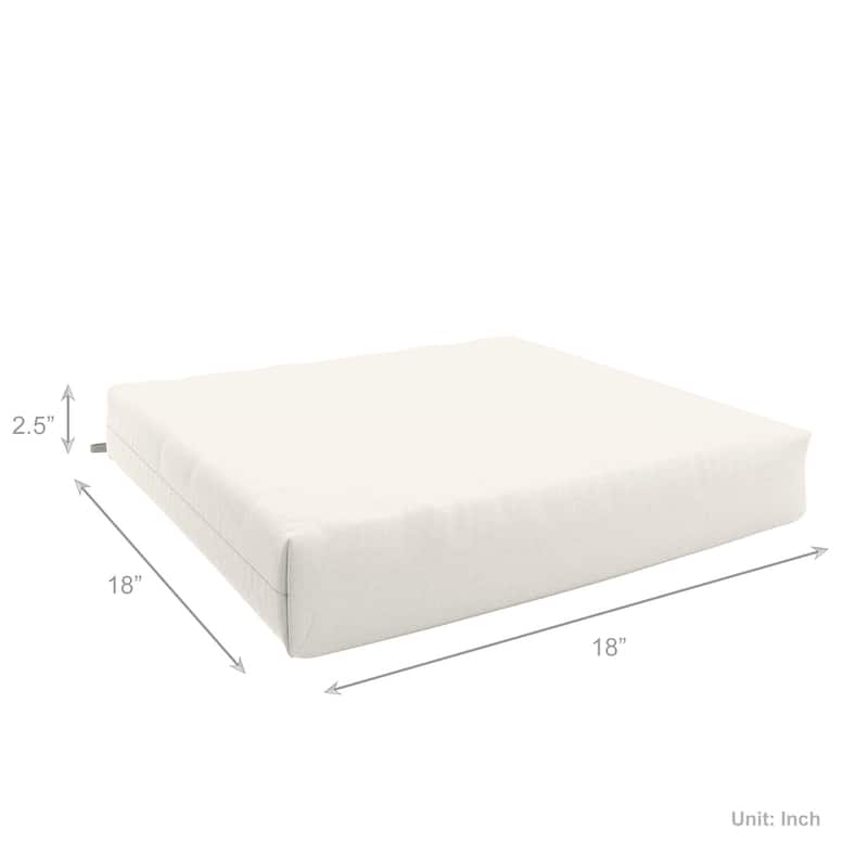 California Umbrella Outdoor Chair Pad Set of 2, 18" x 18", 2.5" Thick, Solstice Olefin Fabric