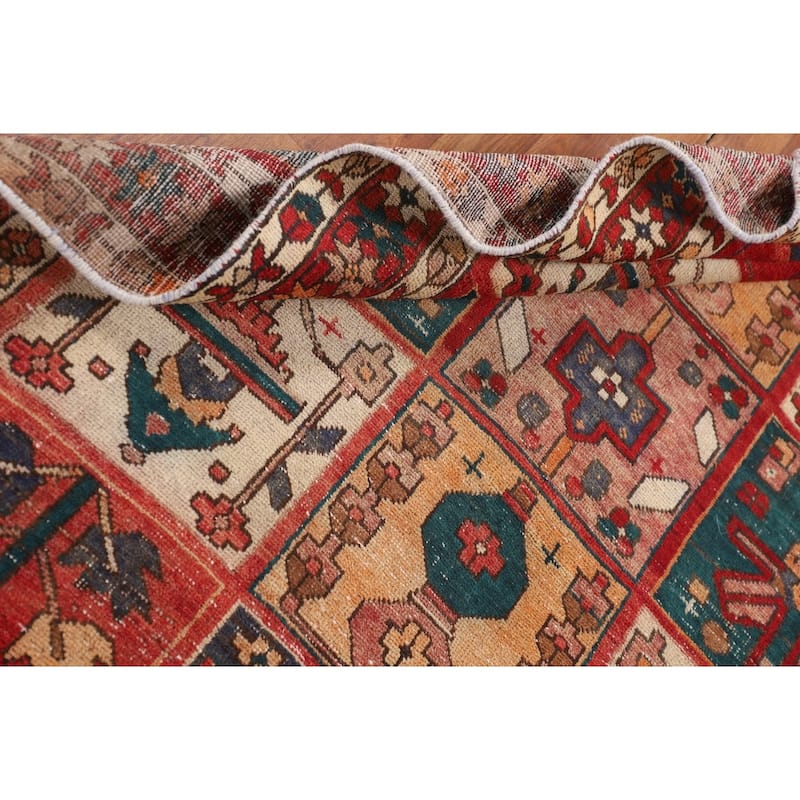 Distressed Bakhtiari Persian Vintage Rug Handmade Wool Carpet - 4'8" x 6'5"