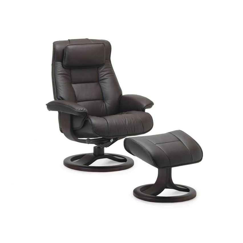 Fjords Mustang Leather Recliner and Ottoman