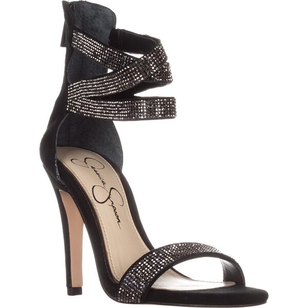 Shop Jessica Simpson Elepina Heeled Ankle Strap Sandals Black