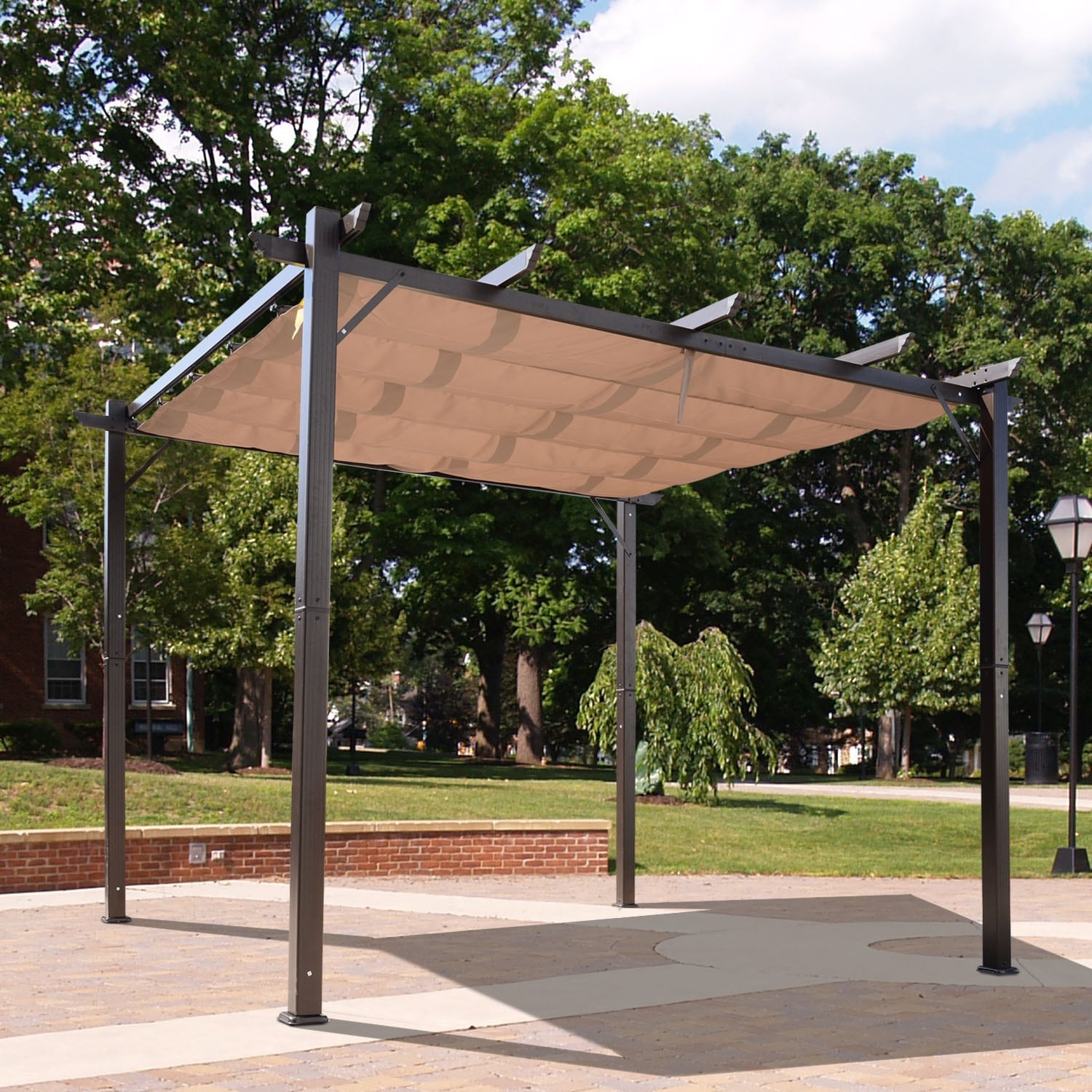 Shop Outsunny 10 X 10 Steel Outdoor Pergola Gazebo Backyard