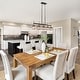 preview thumbnail 17 of 20, Kasy Modern 5-Light Linear Chandelier Textured Glass Kitchen Island Light Art Deco