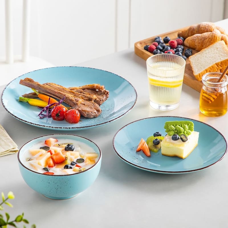 vancasso NAVIA Sesame Glaze 12-Piece Stoneware Dinnerware Set
