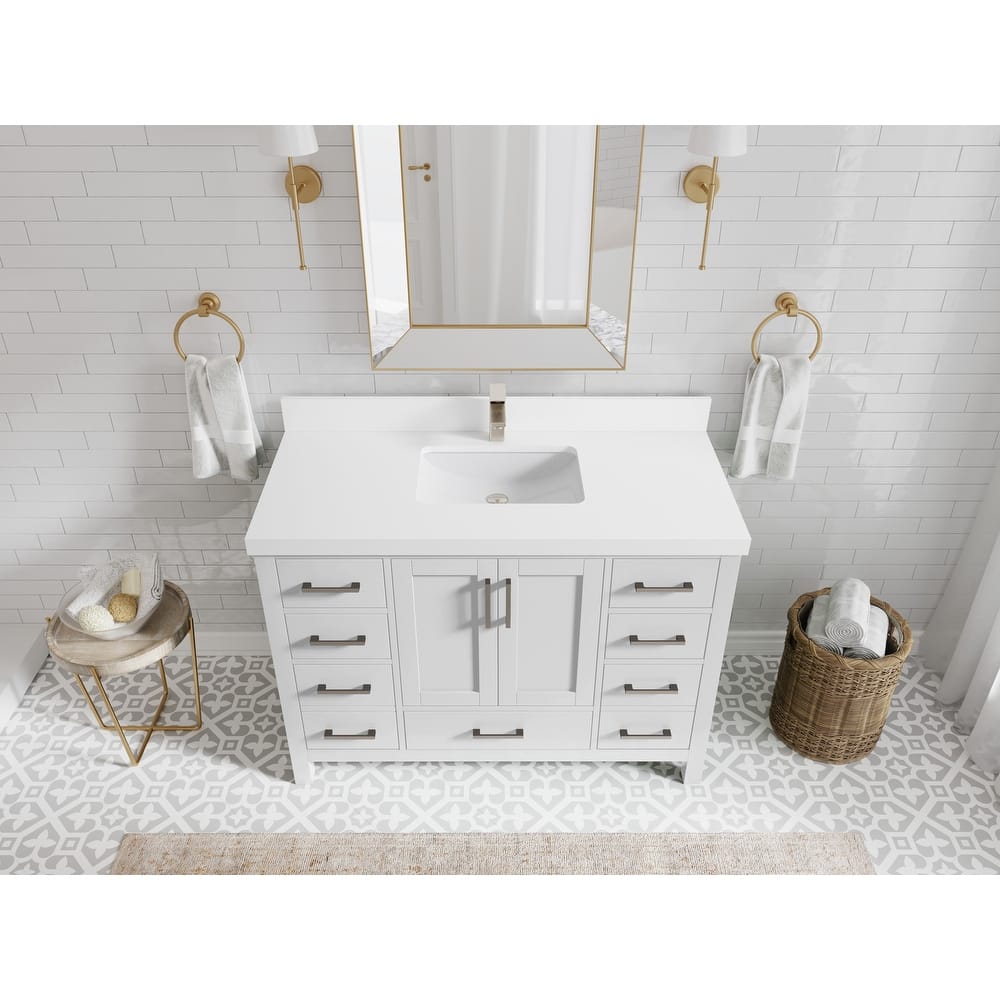 Willow Collection 48 in. W x 22 in. D Malibu Single Sink Bathroom Vanity with Countertop