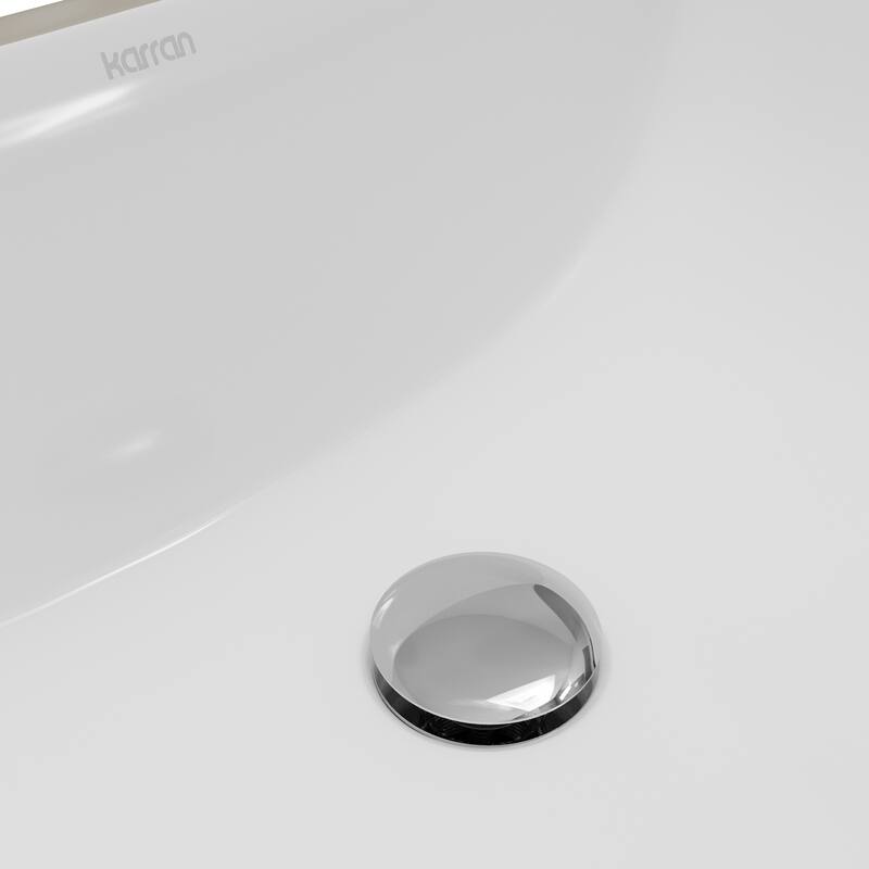 Karran Valera 18" Rectangular Undermount Vitreous China Bathroom Sink in White