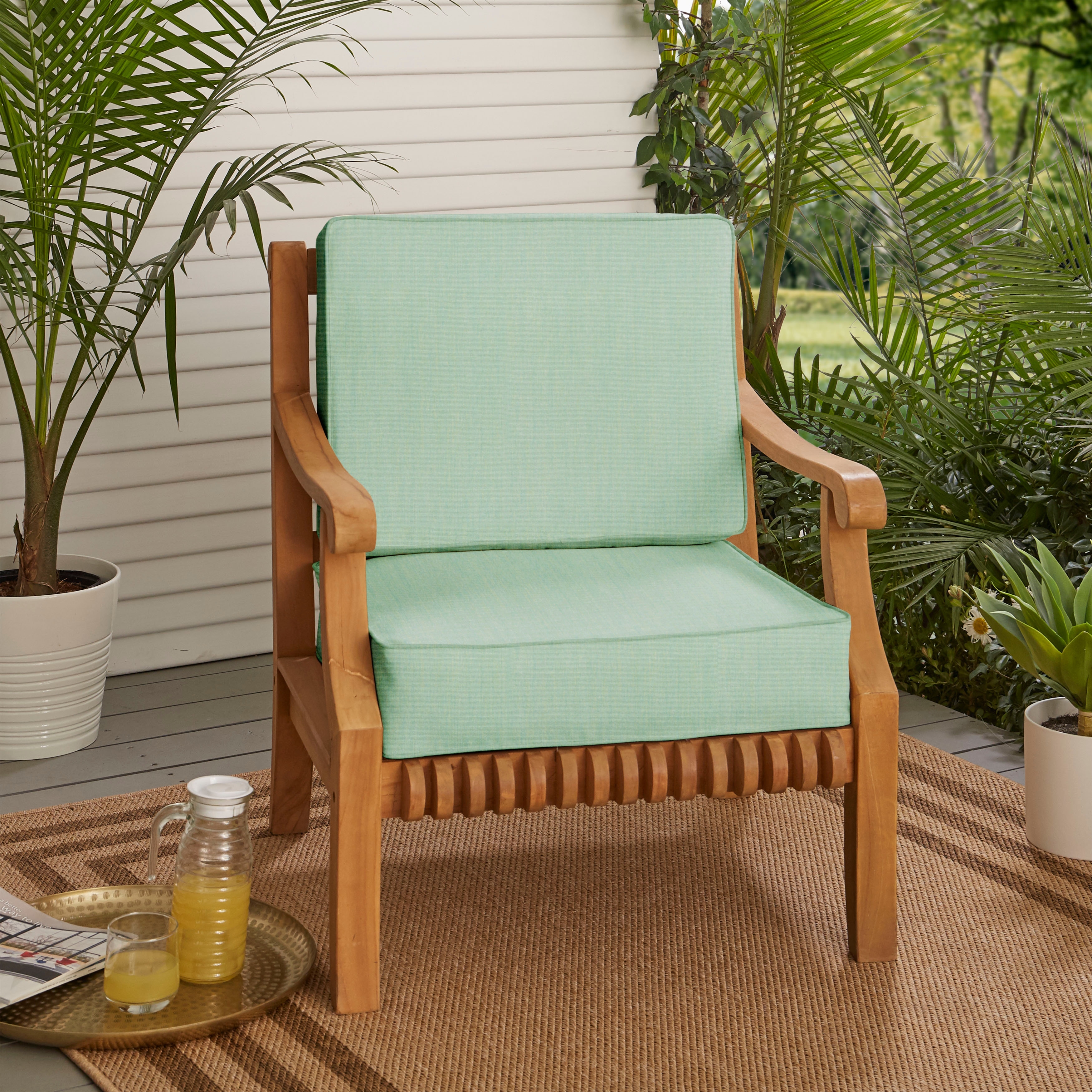 Sunbrella Indoor Outdoor Corded Chair Cushion Set 22
