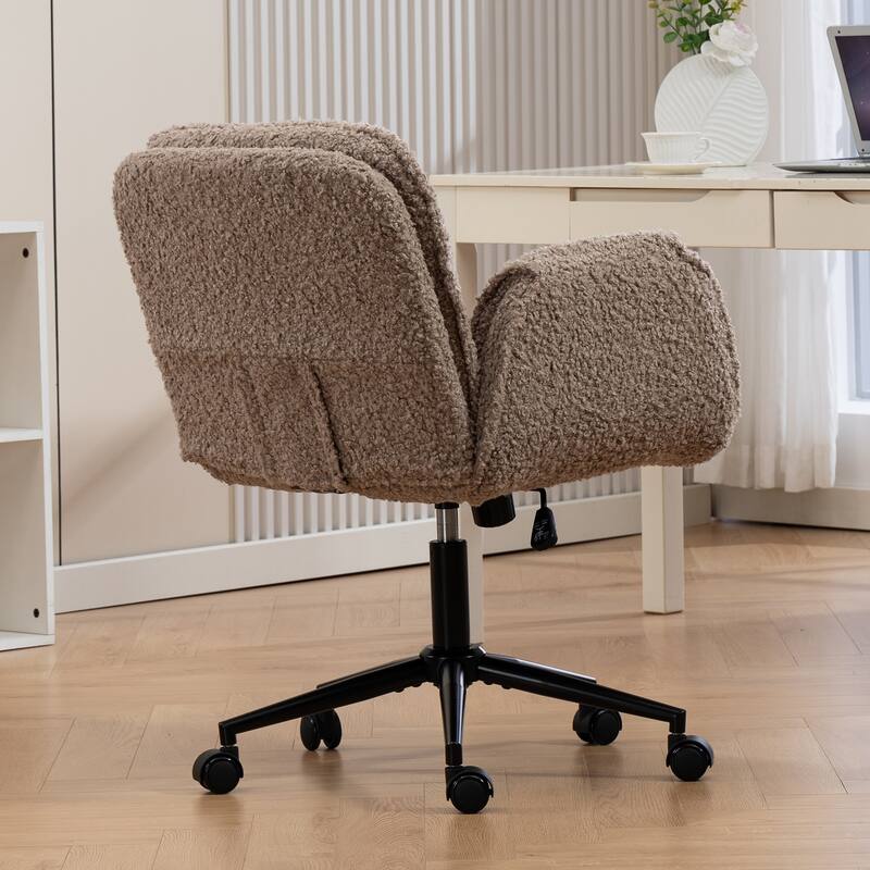 Criss Cross Chair with 5-Gear Adjustable Armrests & Wheels, Ergonomic Thickened Backrest Swivel Desk Chair for Home Office