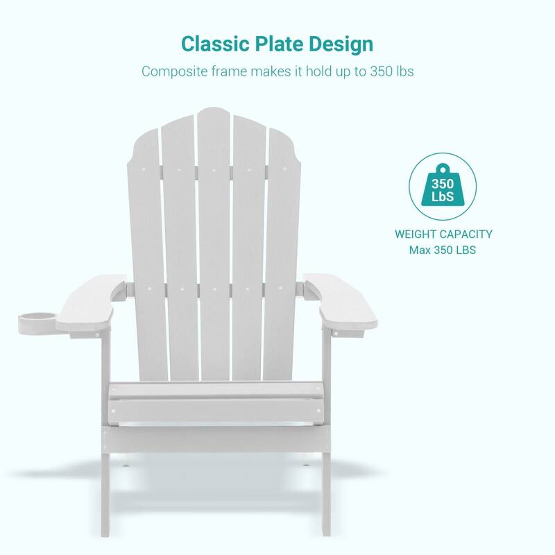 Bonosuki Set of 4 Folding Adirondack Chair Patio Fire Pit Chair