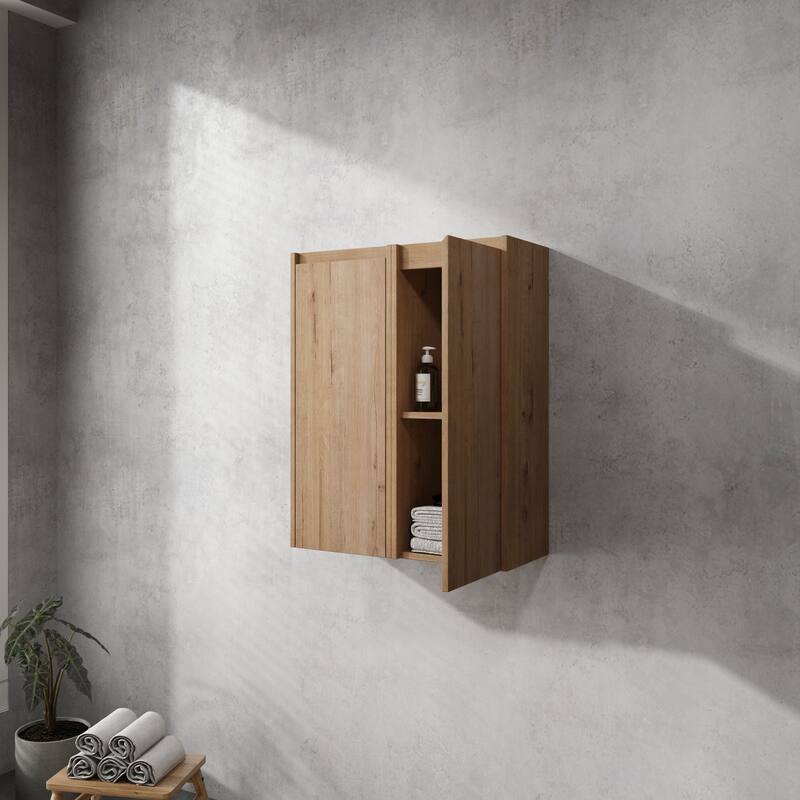 Modern Wall-Mounted Bathroom Side Cabinet with Soft-Close Doors, Floating Design, 6 Storage Compartments, 12-Inch Width