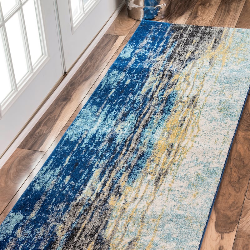 Nuloom Katharina Abstract Motif Area Rug - 2'8" x 8' Runner - Blue - Runner